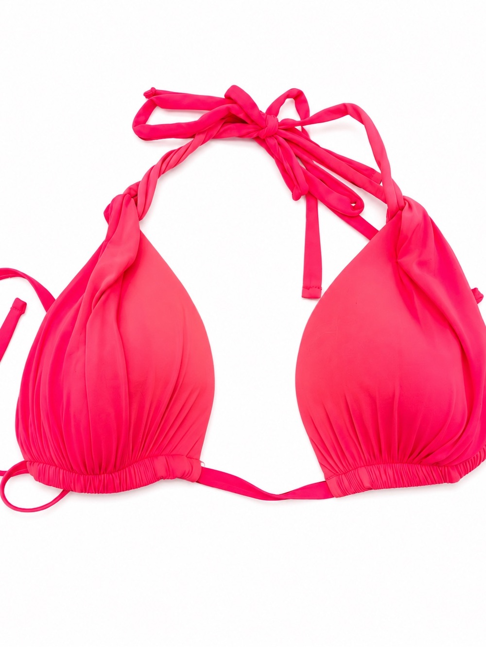La Blanca Island Goddess Coral Pink Halter Bikini Top NWOT Size 10 D Cup